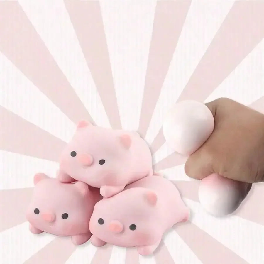 Pink Pig Mochi Squishy Stress Relief Toy