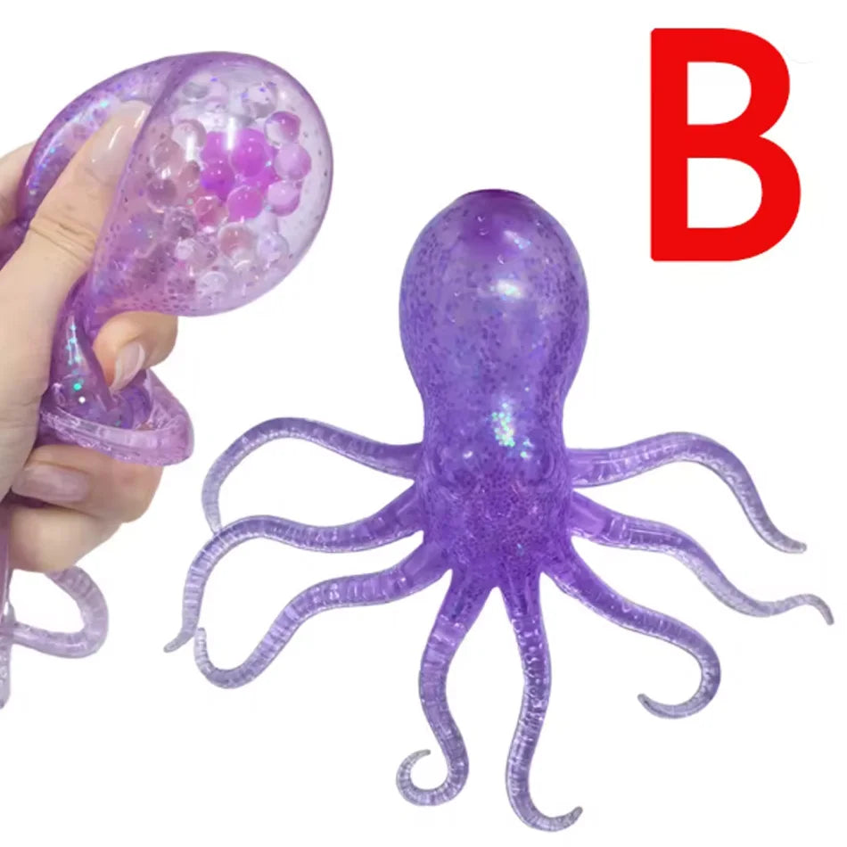 Glitter Octopus Squishy Stress Relief Toy