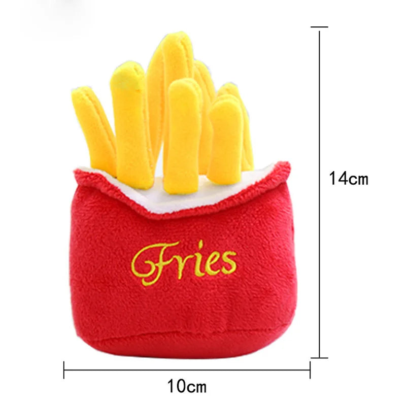 Burger &amp; Fries Plush Dog Toy