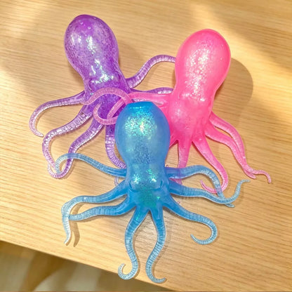 Glitter Octopus Squishy Stress Relief Toy