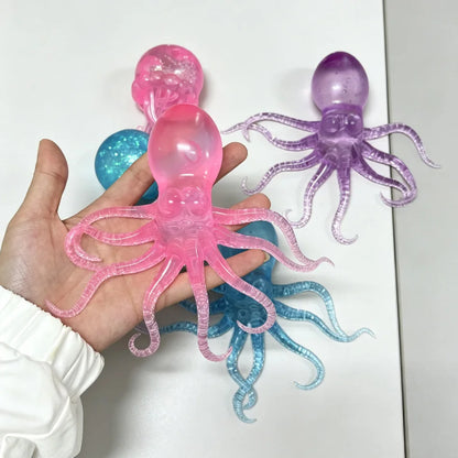 Glitter Octopus Squishy Stress Relief Toy