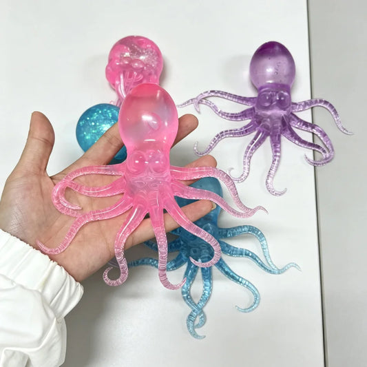 Glitter Octopus Squishy Stress Relief Toy