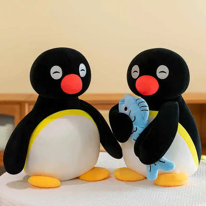 Penguin Plush Toy with Blue Fish