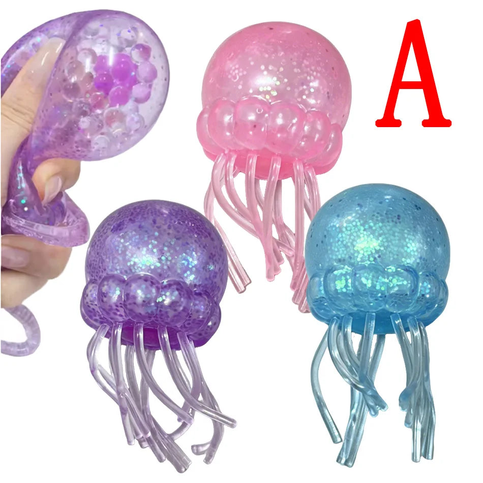 Glitter Octopus Squishy Stress Relief Toy