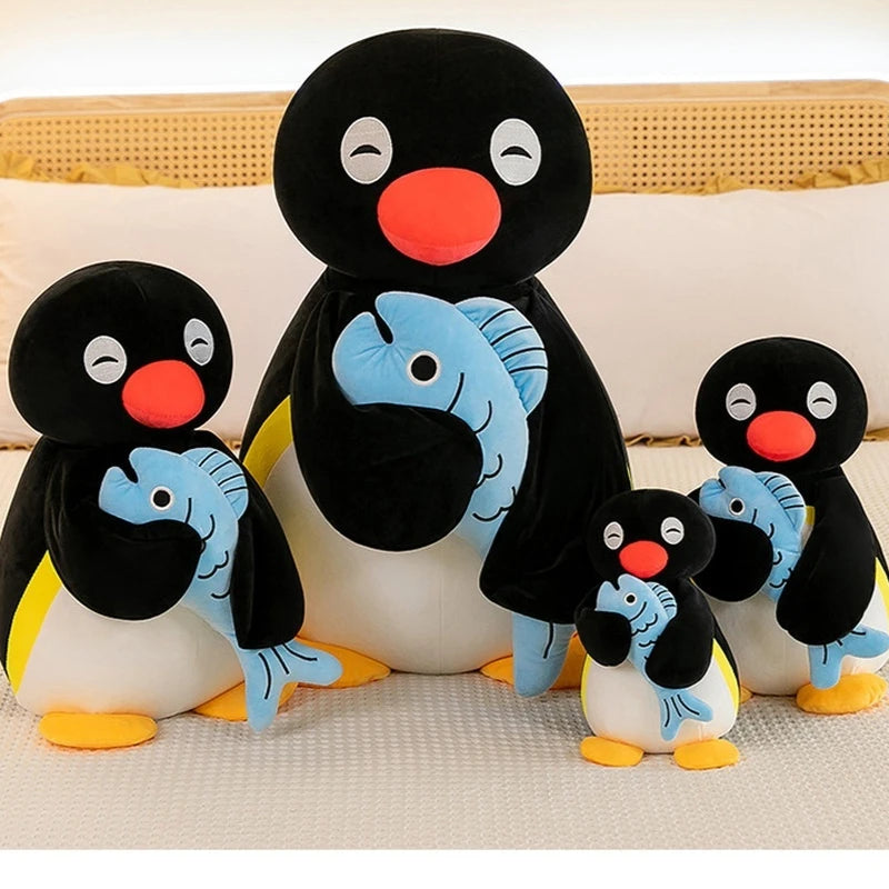 Penguin Plush Toy with Blue Fish