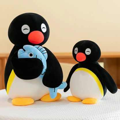 Penguin Plush Toy with Blue Fish
