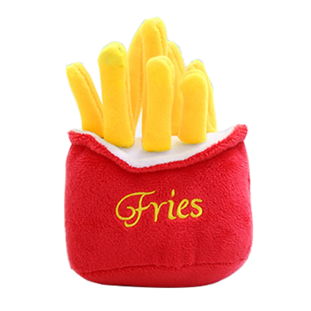 Burger &amp; Fries Plush Dog Toy