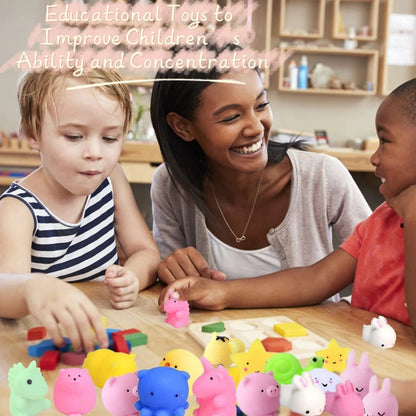 20-Piece Mini Animal Mochi Squishy Toy Set