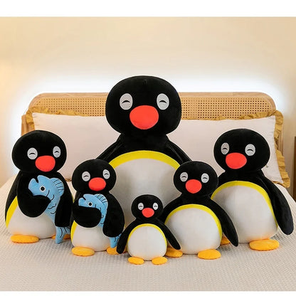 Penguin Plush Toy with Blue Fish