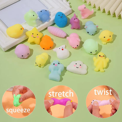20-Piece Mini Animal Mochi Squishy Toy Set