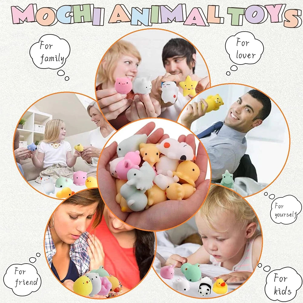 20-Piece Mini Animal Mochi Squishy Toy Set