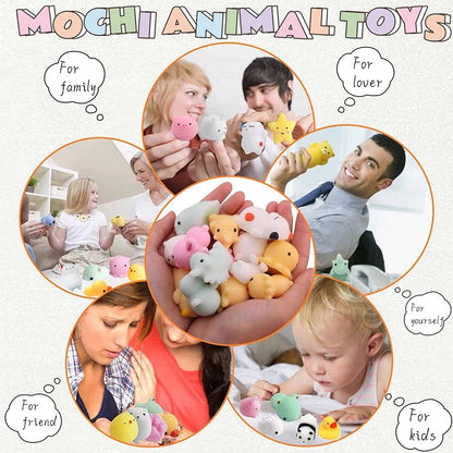 20-Piece Mini Animal Mochi Squishy Toy Set