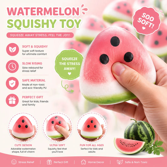 Watermelon Slice Squishy Toy